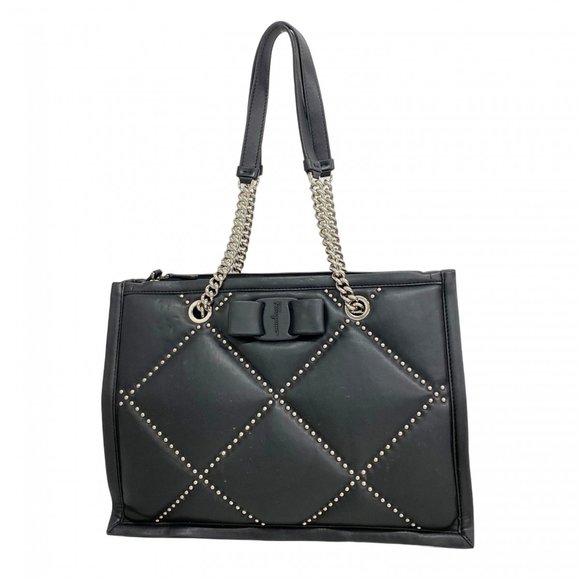 Salvatore Ferragamo Handbags - Salvatore Ferragamo Vara Leather Shoulder Bag, Black, Women's